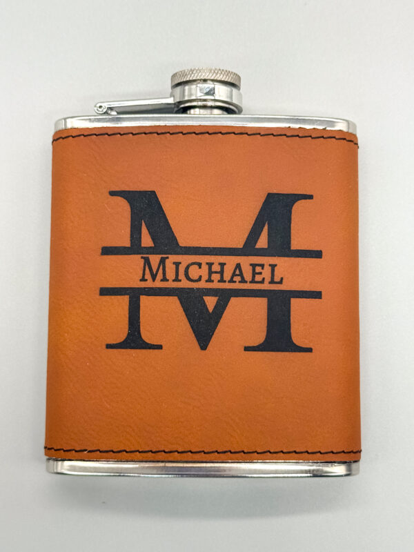 Leather wrapped flask